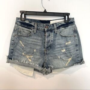 TREASURE & BOND Boyfriend High Waist Slim Fit Mini Shorts